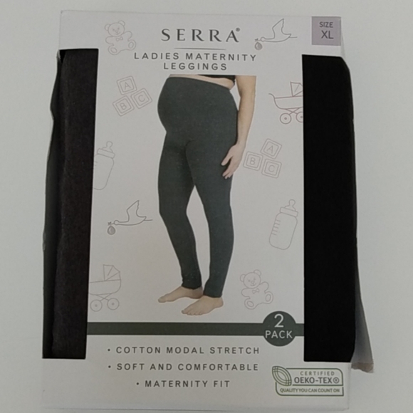 2 Pack Maternity Leggings 2 Xl Serra 